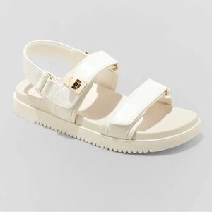 A New Day Women's Jonie Ankle Strap Footbed Sandals Off-White